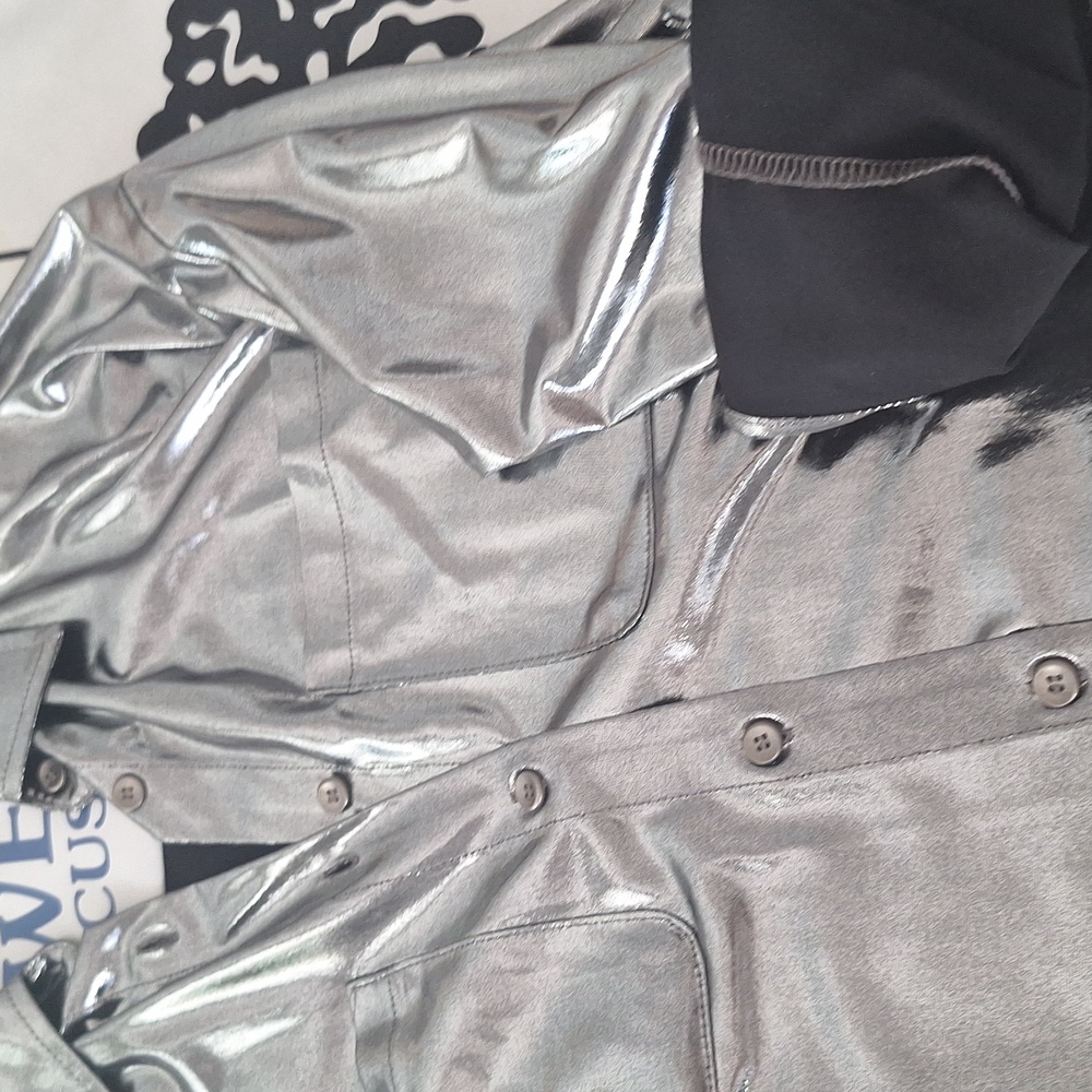 Vici White Graphic Oversized Button Down Shirt - image 6